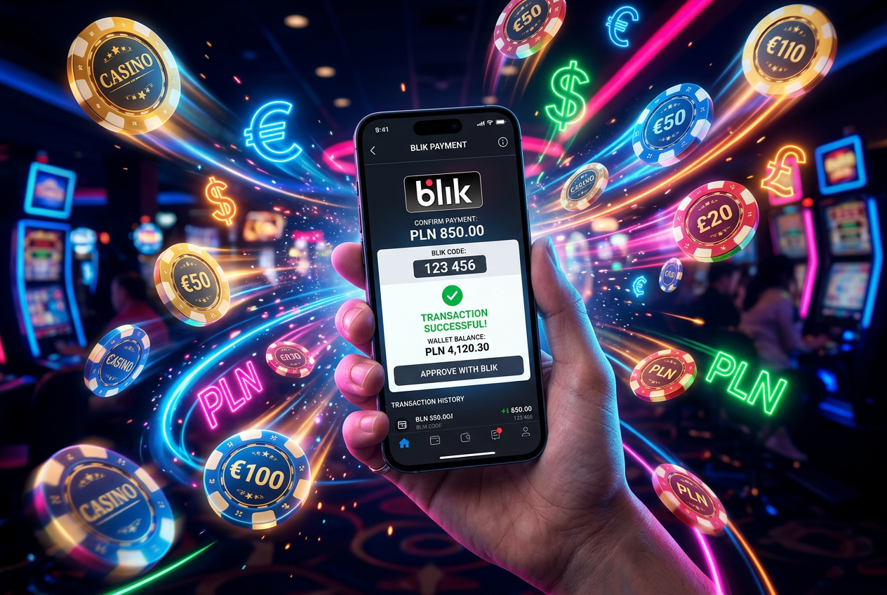 Metody płatności BLIK i kryptowaluty w interfejsie kasyna online 2026
