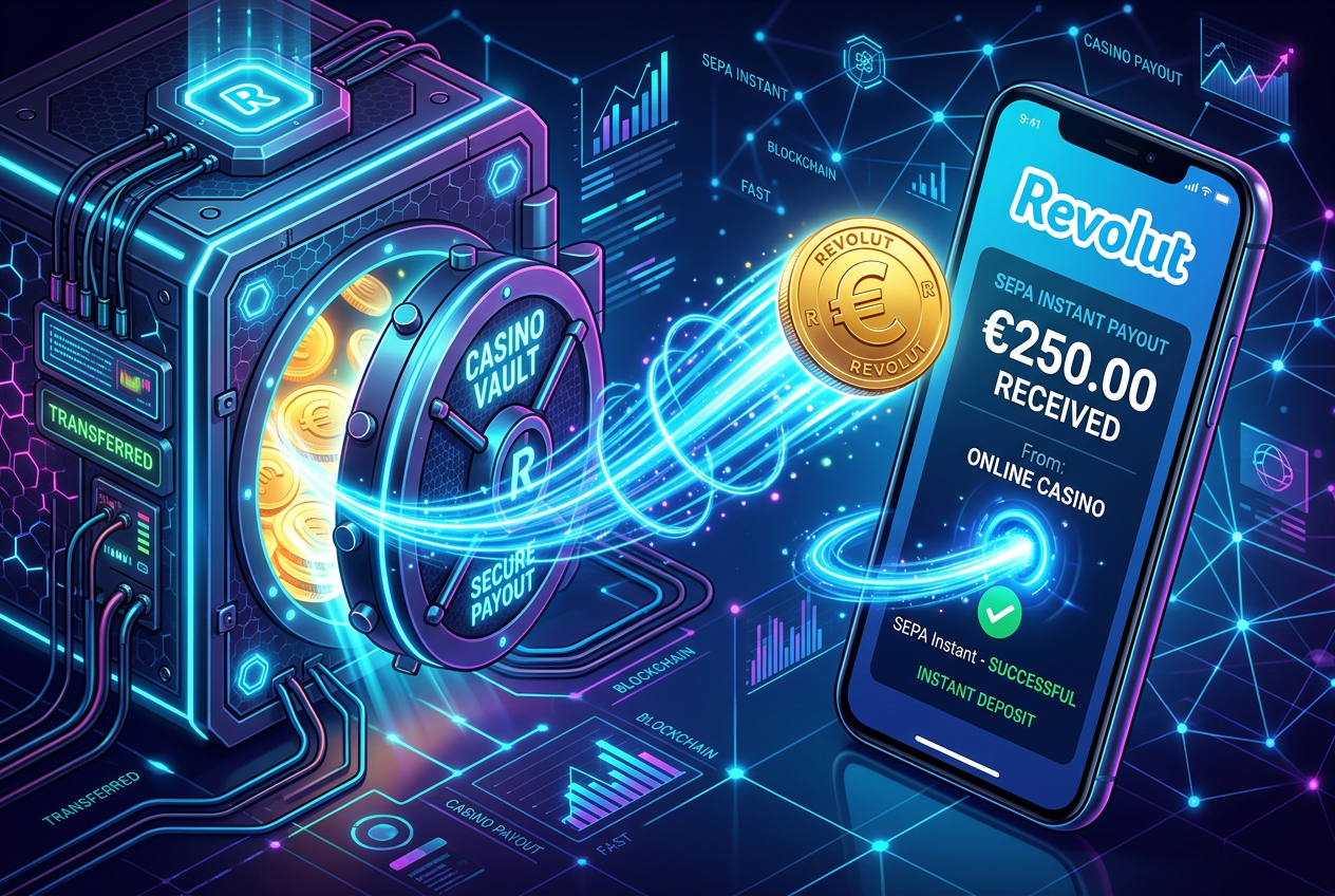 Błyskawiczna wypłata wygranych z kasyna na konto bankowe Revolut poprzez SEPA Instant